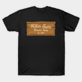 Wooden Hackett's Quarry Summer Camp Sign T-Shirt